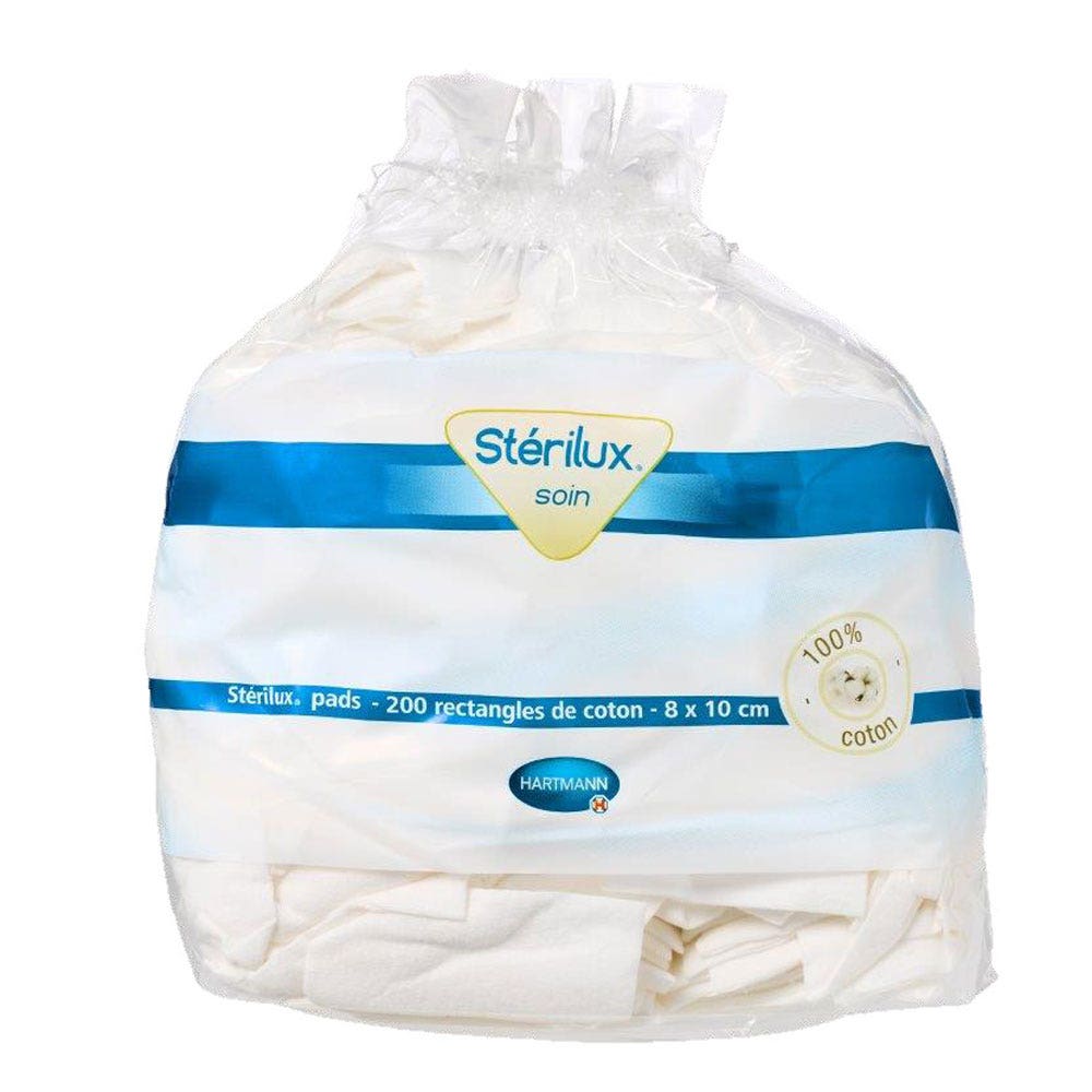 Hartmann Sterilux Pads Coton rectangles 8x10cm 200
