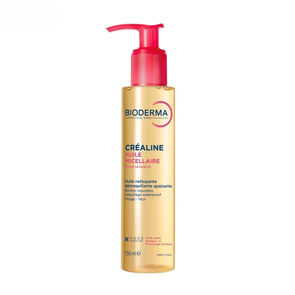 Bioderma Crealine Huile Micellaire Visage et Yeux Peaux Sensibles 150ml