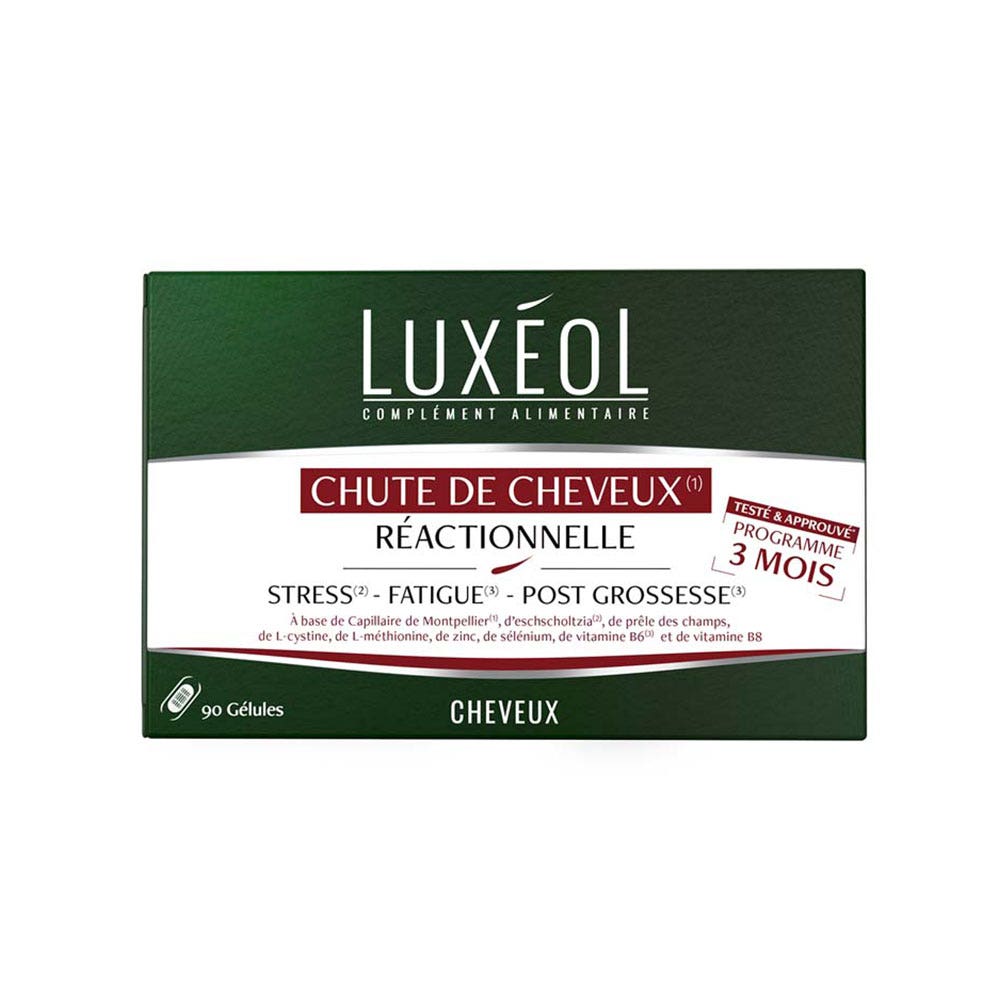 Luxeol Chute de Cheveux Réactionnelle 90 Gélules