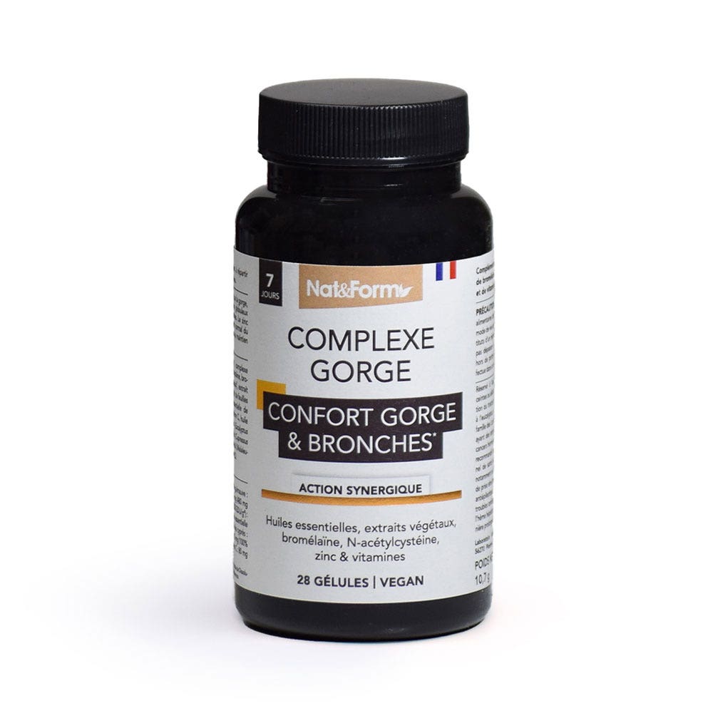 Nat&Form Complexe Gorge & Bronches 28 gélules