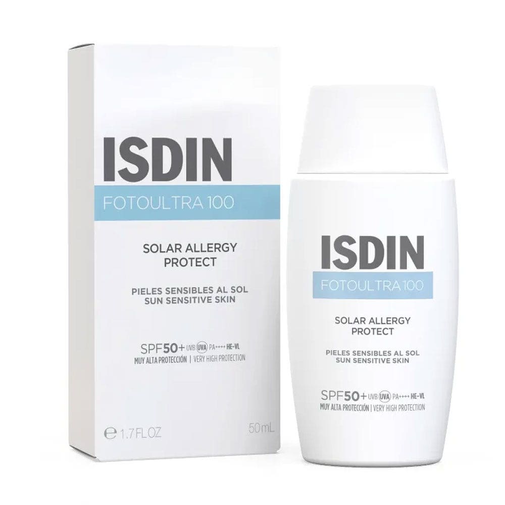 Isdin Solar Allergy Protection solaire fluide SPF100 Prévention et atténuation ds symptômes 50ml