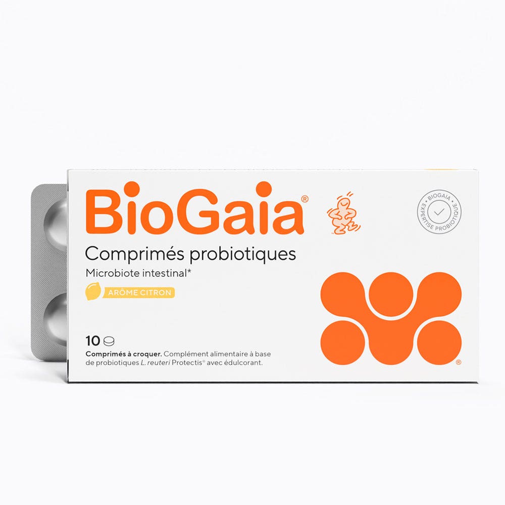 Biogaia Probiotiques Arôme Citron 10 Comprimés à Croquer