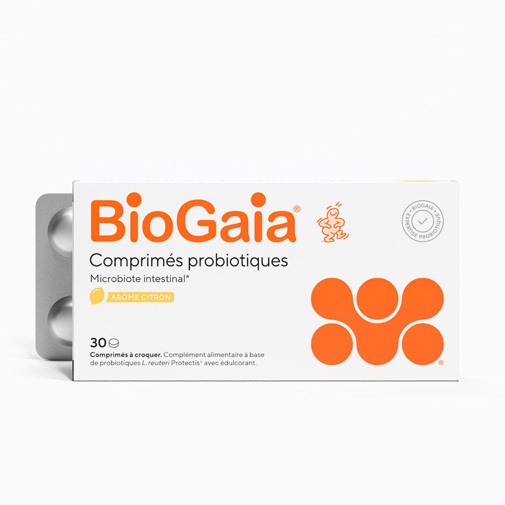 Biogaia Probiotiques Arôme Citron 30 Comprimés à Croquer