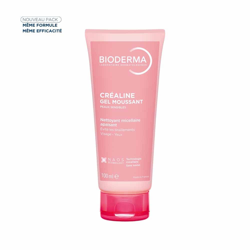 Bioderma Crealine Gel nettoyant moussant visage Peaux sensibles 100ml