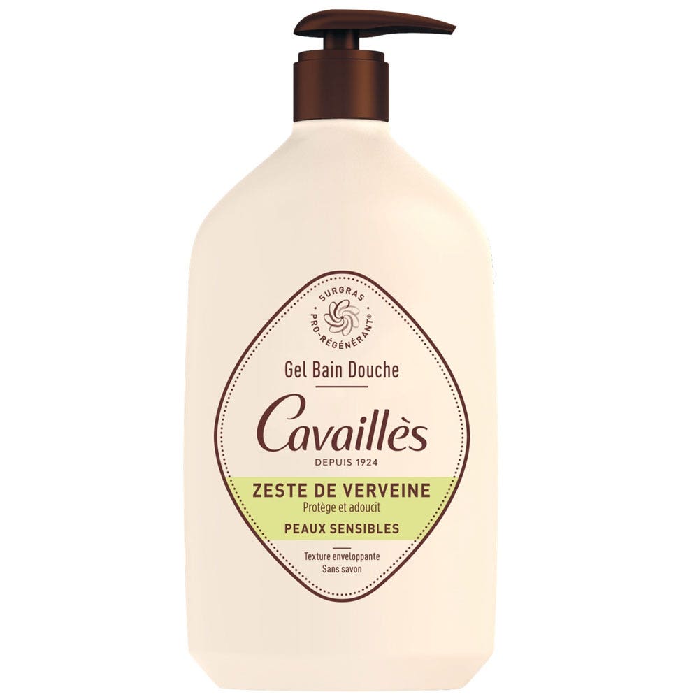 Cavaillès Surgras Pro-Régénérant Gel Bain Douche Zeste de Verveine 1L
