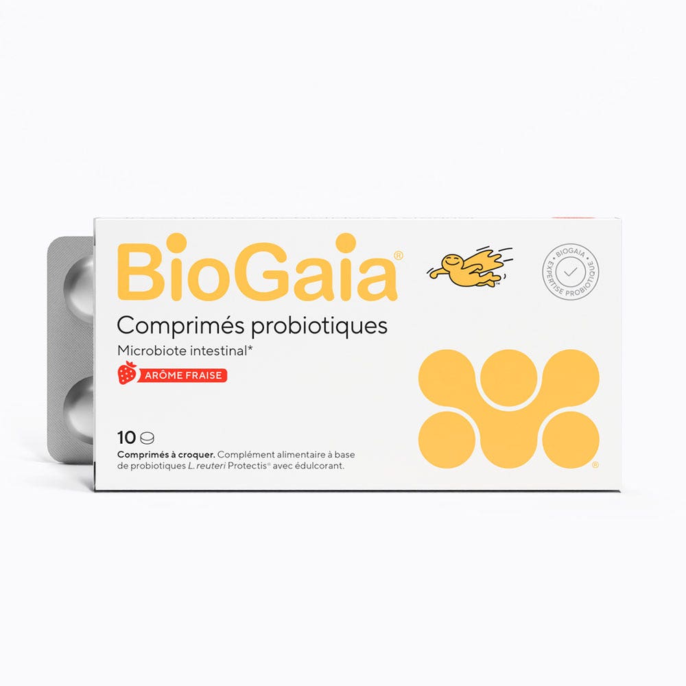 Biogaia Probiotiques Arôme Fraise x10 Comprimés à Croquer