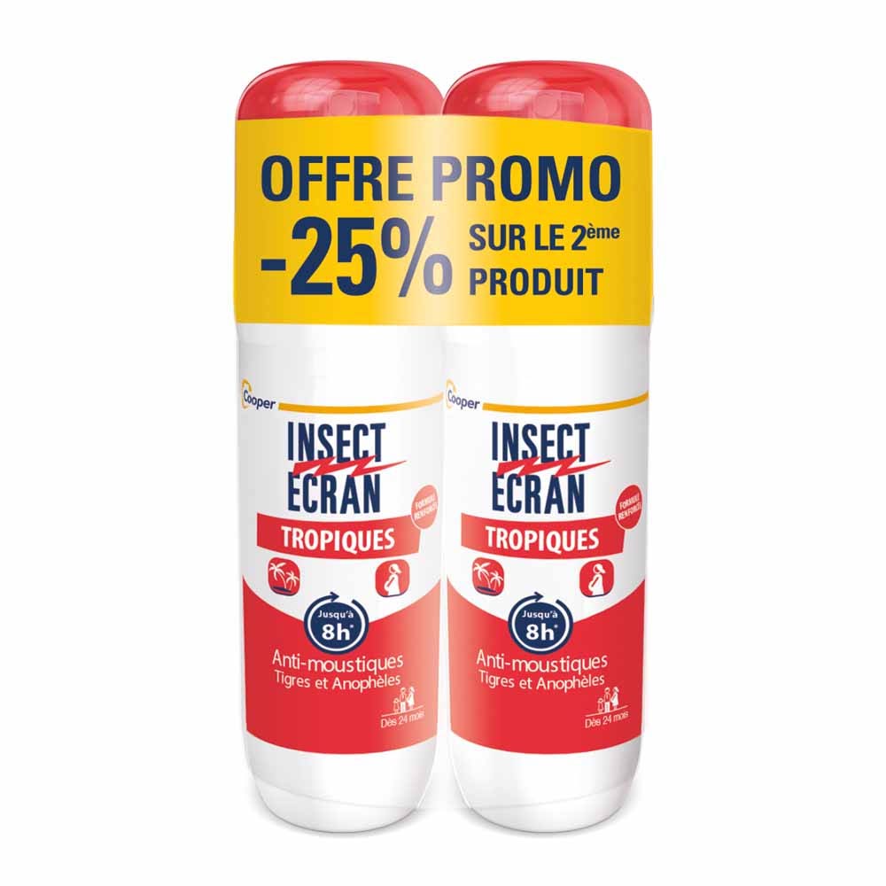 Insect Ecran Anti-moustiques Tropiques Spray répulsif peau 2x75ml