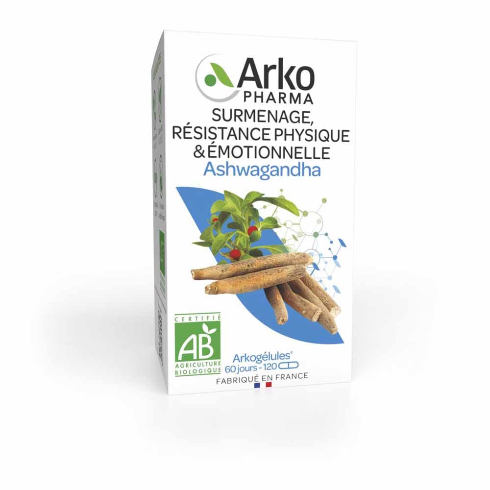 Arkopharma Arkogélules Ashwagandha Bio Surmenage, Résistance Physiques & Emotionnelle 120 Gélules