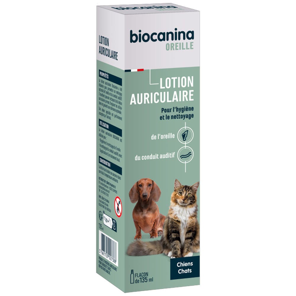 Biocanina Lotion Auriculaire Hygiène et Nettoyage Chiens et chats 135ml