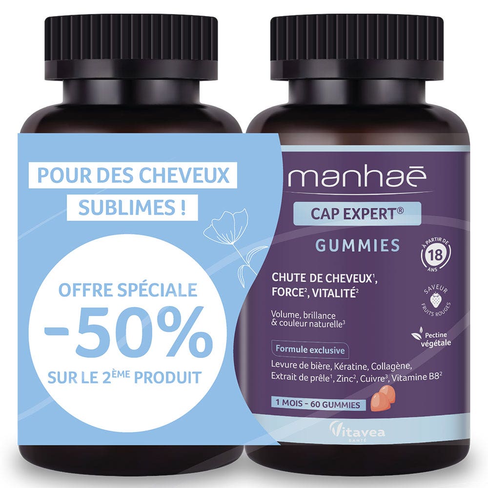 Vitavea Santé Cap Expert Chute de Cheveux Force Vitalité 2x60 Gummies