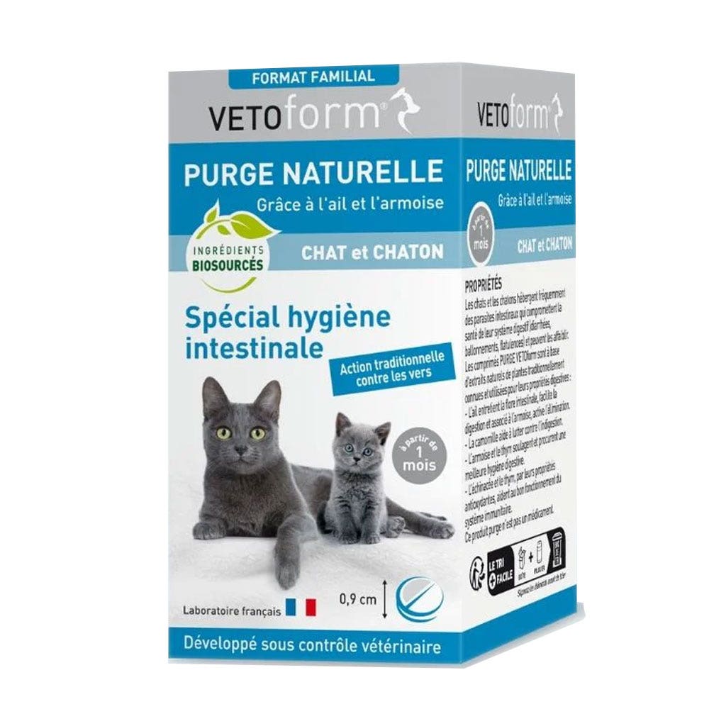 Purge format familial 50 comprimés Chat Chaton Vetoform