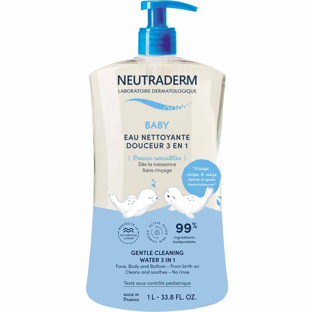 Neutraderm Baby Eau Nettoyante Douceur 3 En 1 Peaux Sensibles Peaux sensibles 1l