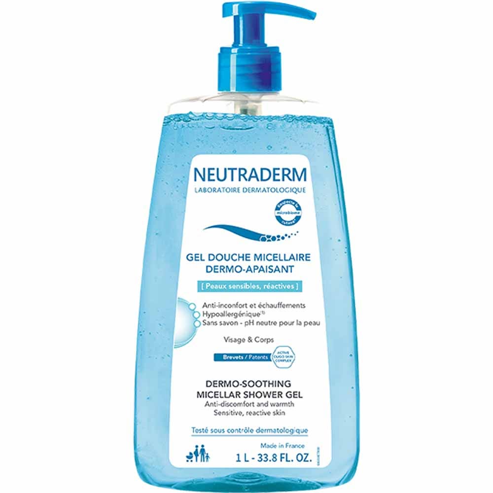 Neutraderm Gel Douche Micellaire Dermo-Apaisant Peaux sensibles, réactives 1L