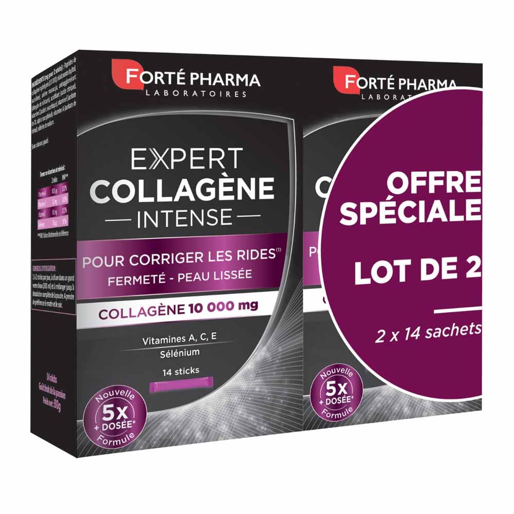 Forté Pharma Expert Beauté Collagène Intense Anti-rides et Fermeté de la Peau 2x14 Sticks
