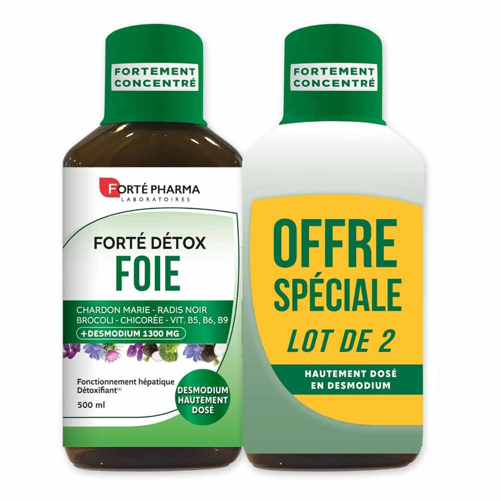 Forté Pharma Forté Détox Détoxifiant Foie Naturel enrichi en Desmodium 2x500ml