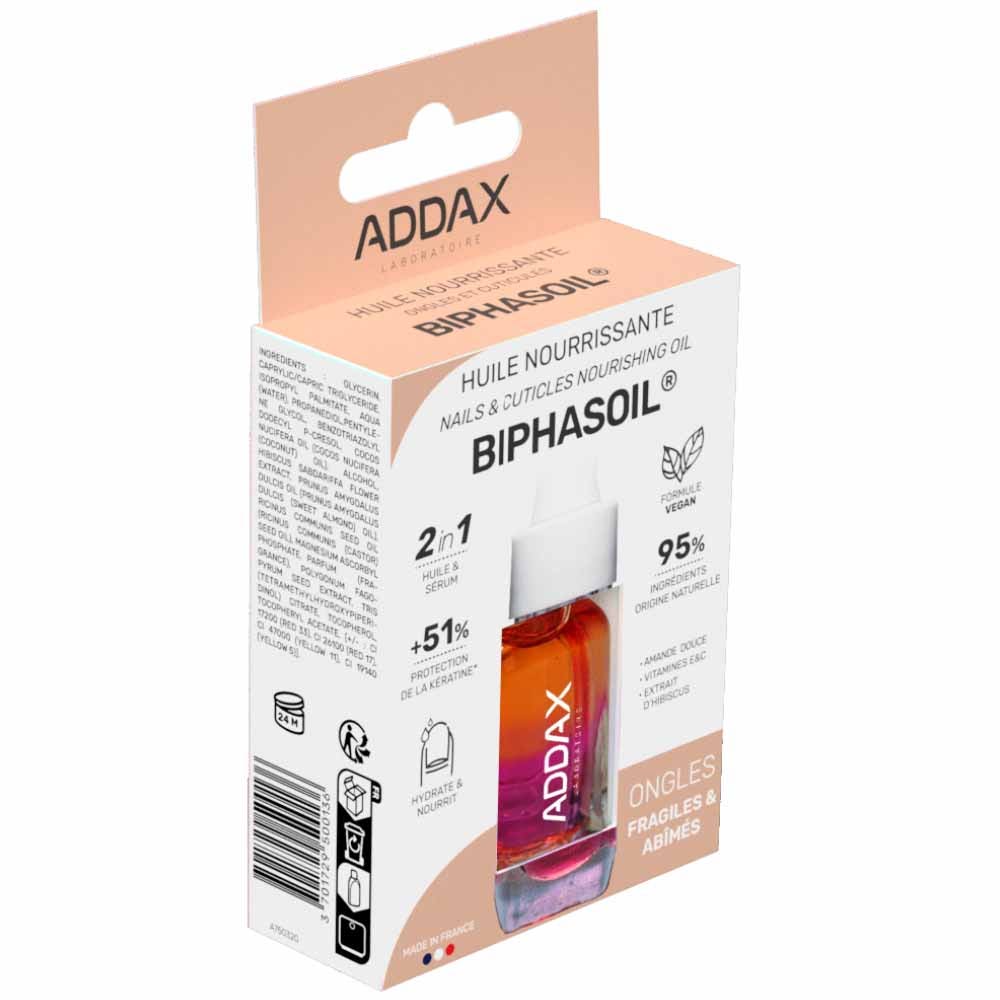 Addax BIPHASOIL® Sérum Nourrissant 2 en 1 Ongles et Cuticules 11ml