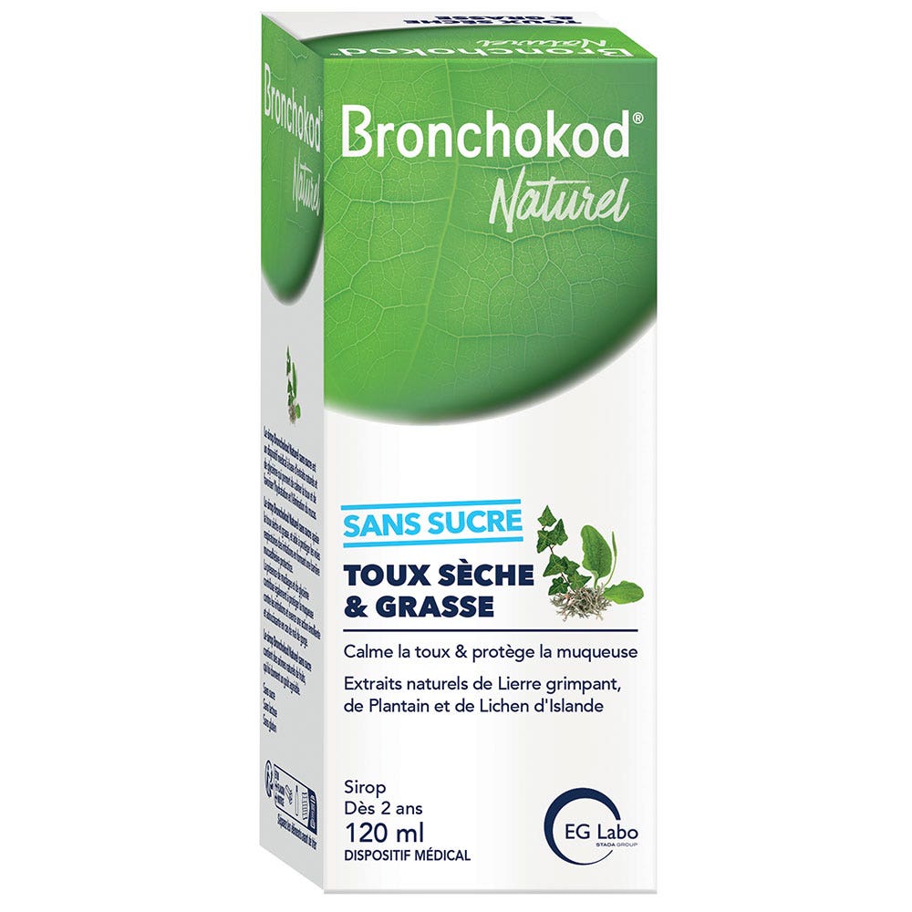 EG Labo Bronchokod Naturel Toux Sèche & Grasse Sans Sucres 120ml