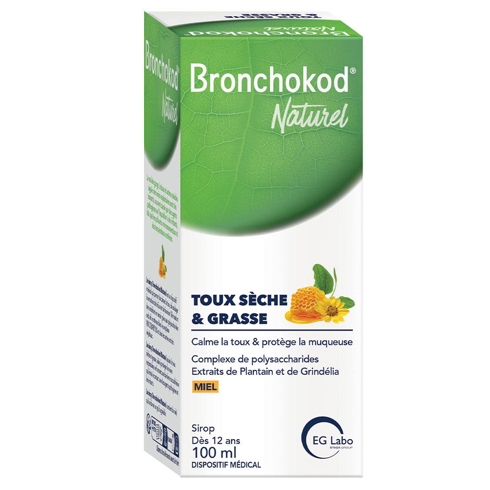 EG Labo Bronchokod Naturel Toux Sèche & Grasse Miel 100ml