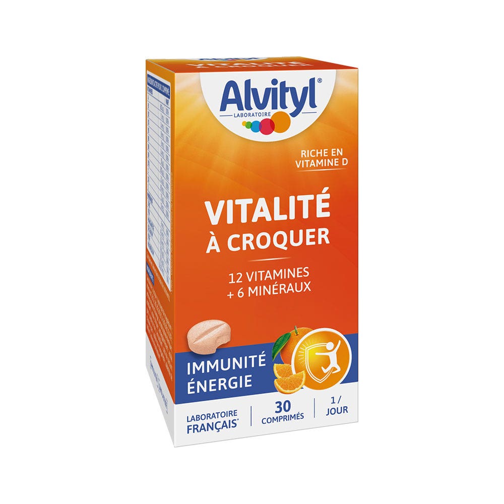 Alvityl Vitalité A Croquer Goût Orange 30 Comprimés