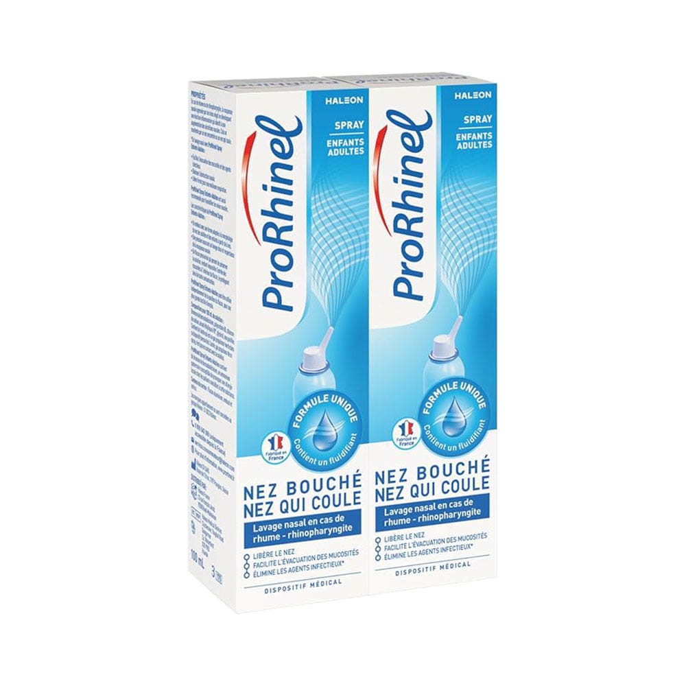 Prorhinel Spray Nasal, Nez Bouché Adultes et Enfants 2x100ml