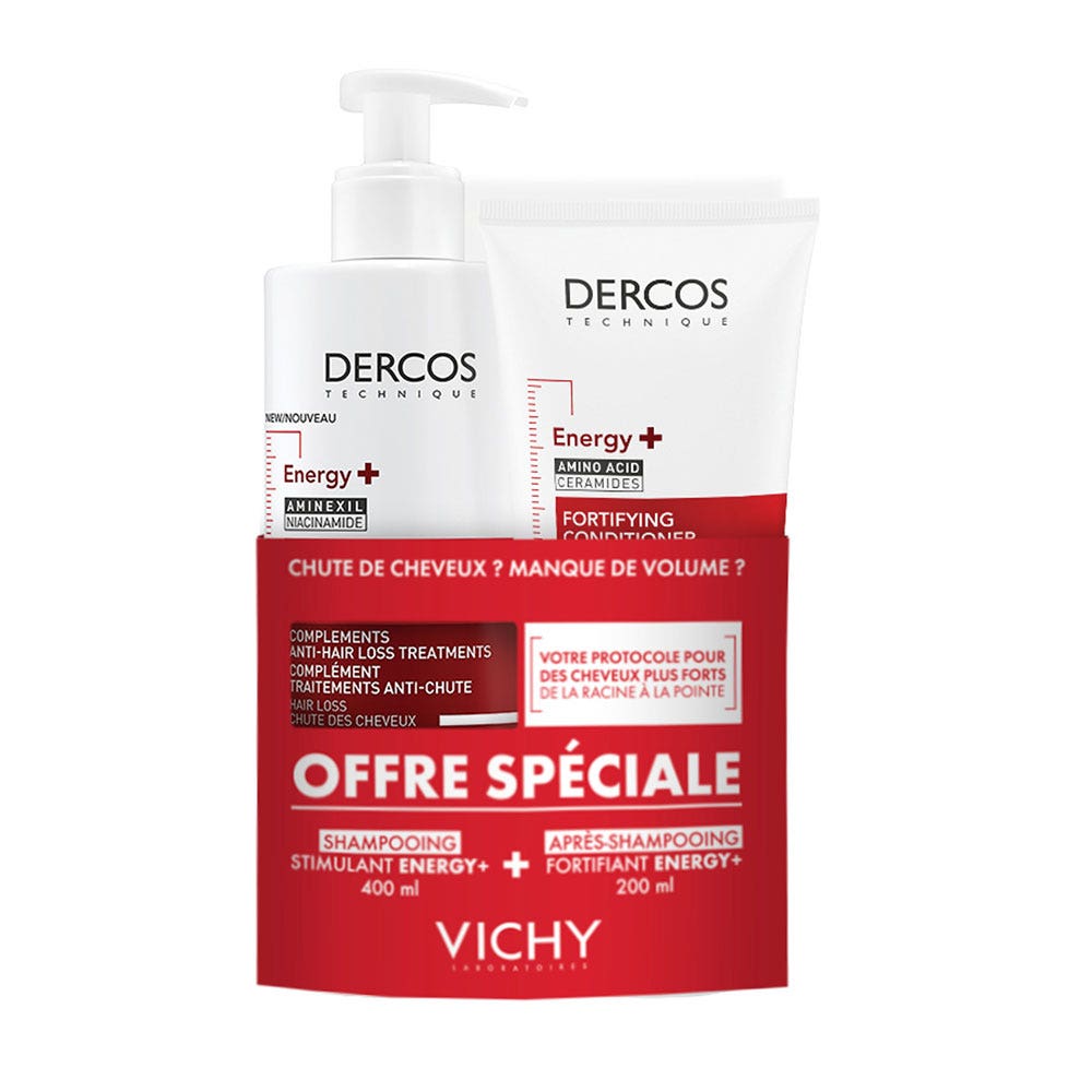 Vichy Dercos Shampooing stimulant Energy+ et Après Shampoing Energisant