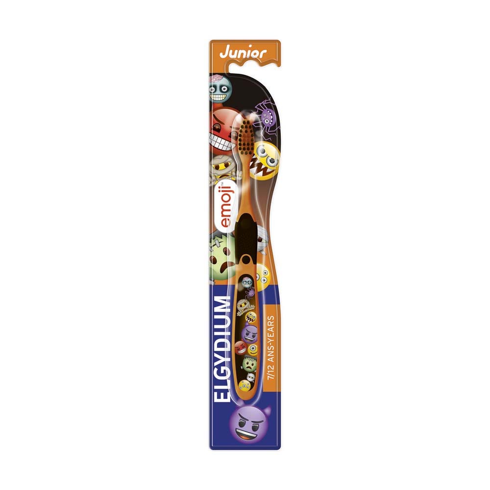 Elgydium Brosse à Dents Junior Emoji Monster Edition Limitée 7/12 ans