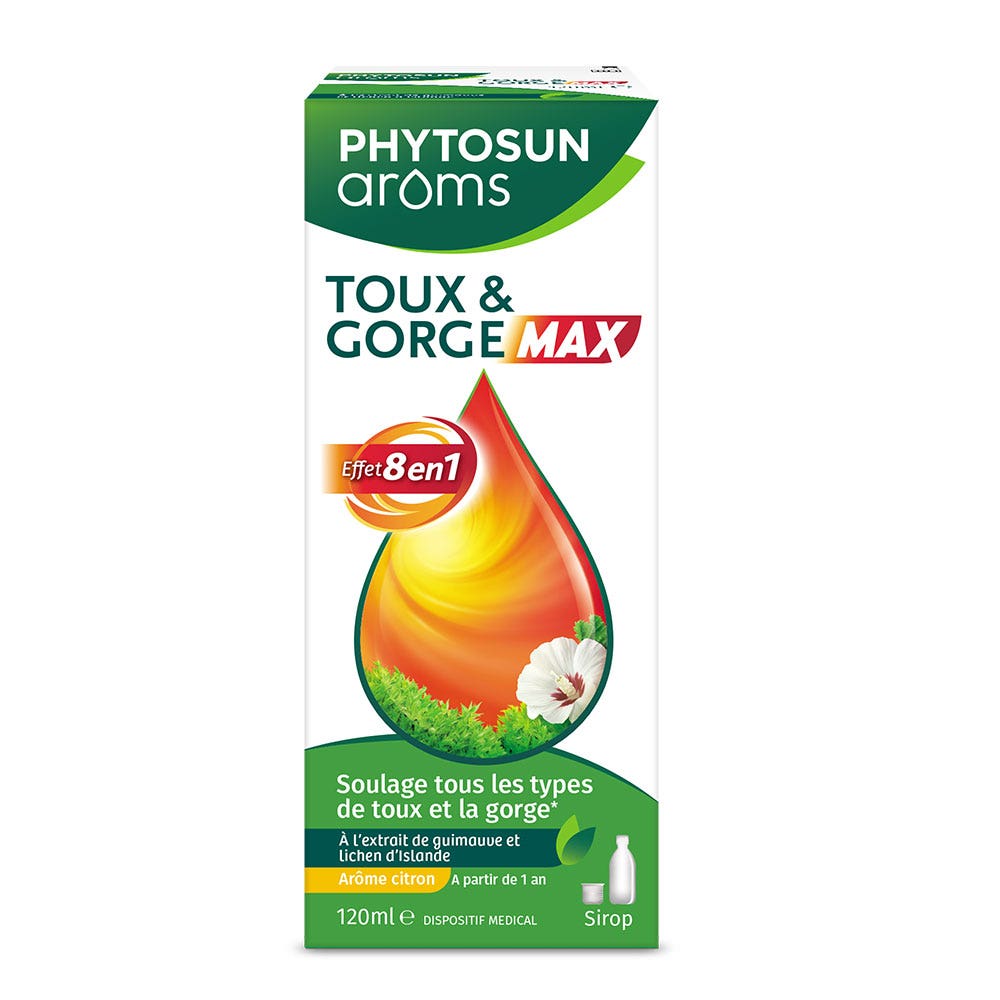 Phytosun Aroms Sirop Toux et Gorge Effet 8 en 1 120ml