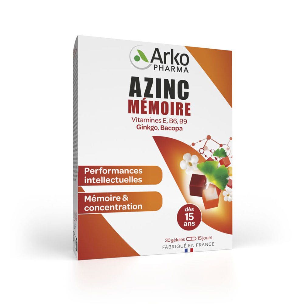Arkopharma Azinc Mémoire 30 gélules