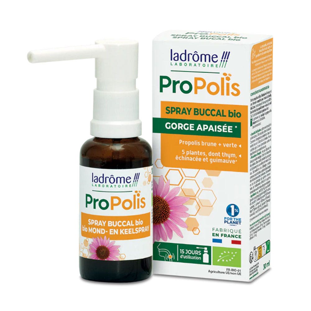 Ladrôme Propolis Spray Buccal Bio Gorge apaisée 30ml