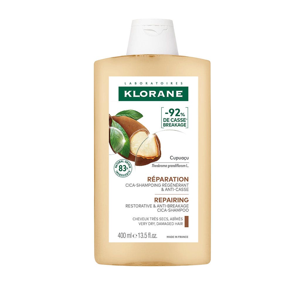 Klorane Cupuacu Cica-Shampoing régénérant et anti-casse Bio Cheveux Très Secs 400ml