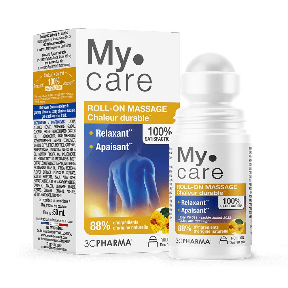 3C Pharma My.Care Roll-on Massage Chaleur durable 50ml