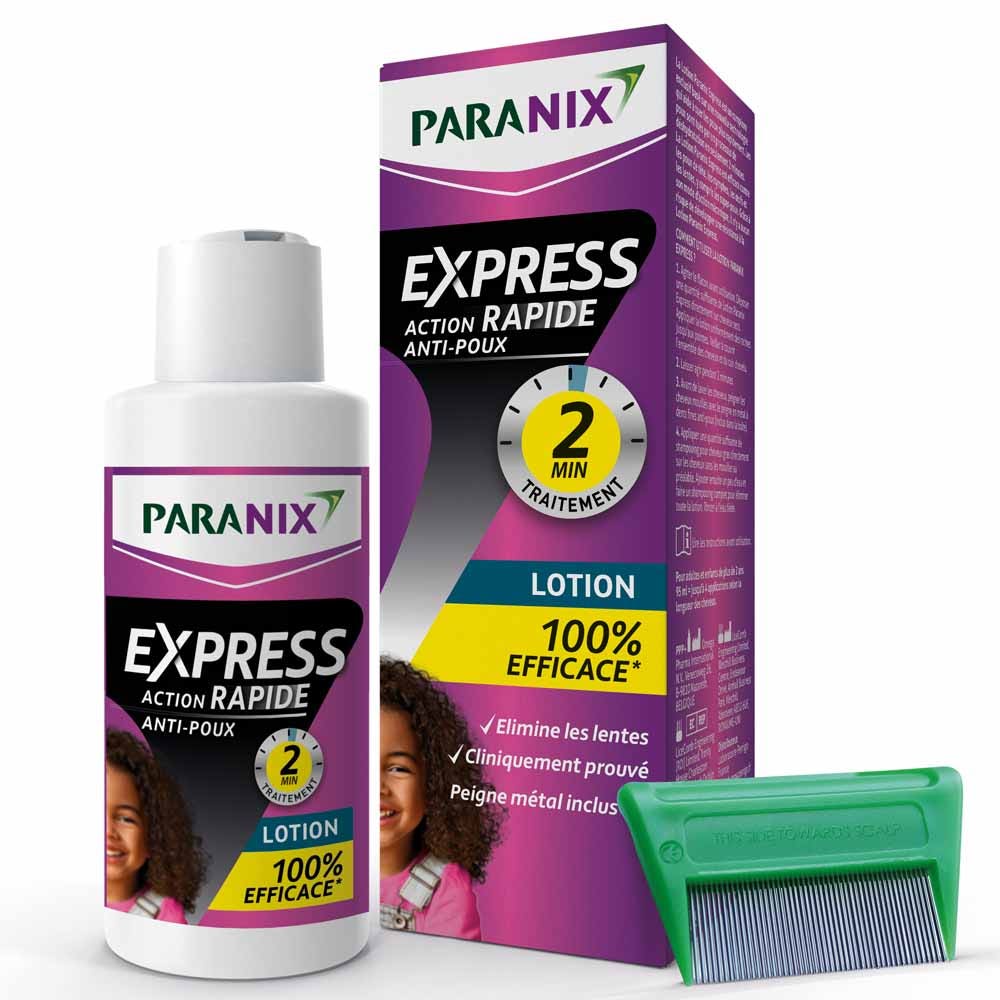 Paranix Express Lotion Anti Poux et Lentes 100ml + peigne inclus