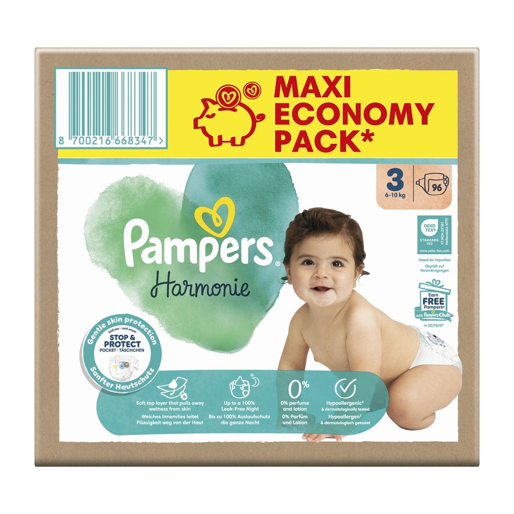 Pampers Harmonie Couches Taille 3 6 à 10kg x96