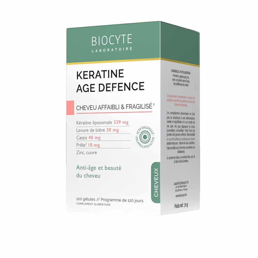 Biocyte Cheveux Kératine Age Defence Renforce les cheveux fatigués 120 gélules