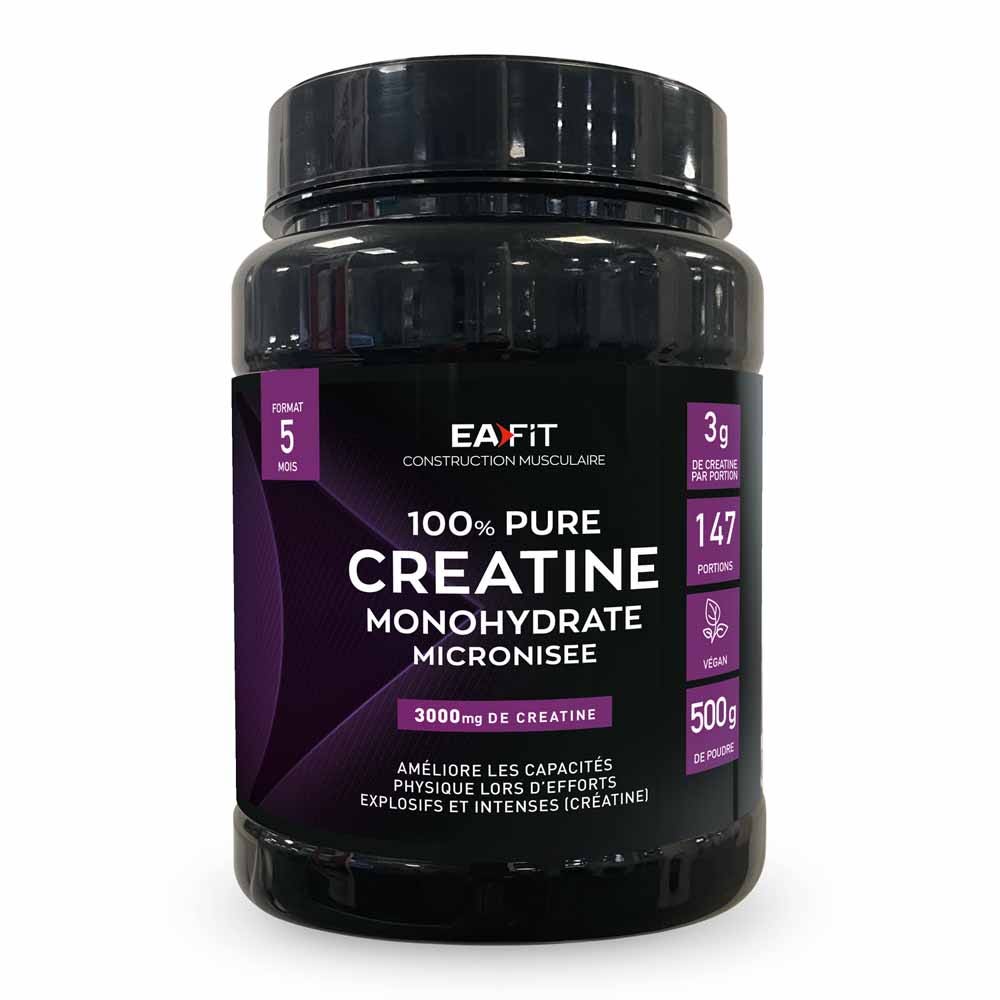 Eafit Construction musculaire Pure Creatine Format 5 Mois Goût neutre 500g