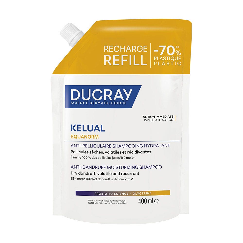 Ducray Kelual Squanorm Shampooing Hydratant Anti-pelliculaire Eco-Recharge 400ml