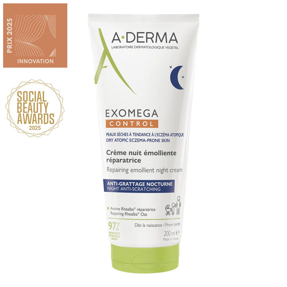 A-Derma Exomega Control Crème Nuit Emolliente Réparatrice 200ml