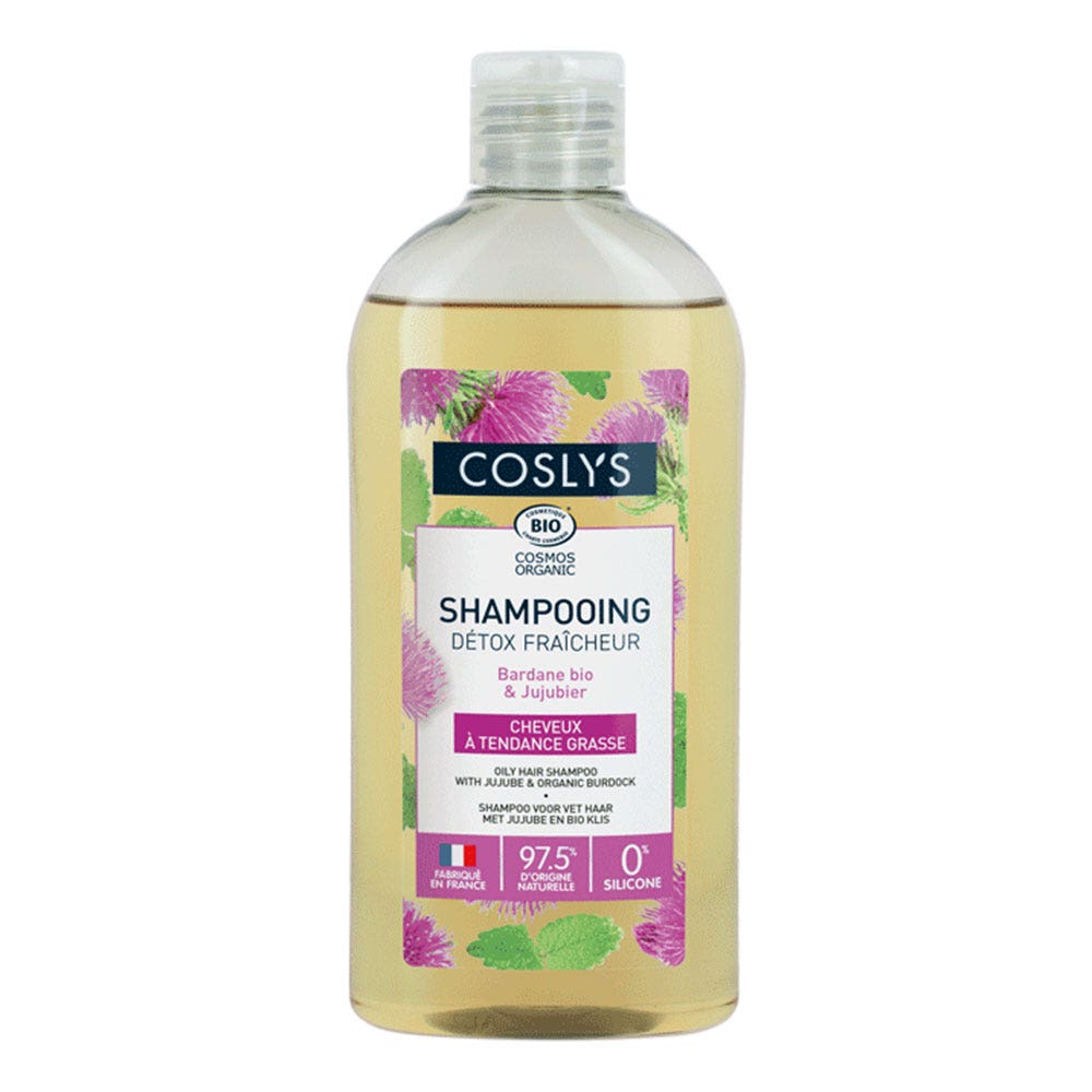 Coslys Shampooing Détox fraîcheur bio Cheveux gras 250ml