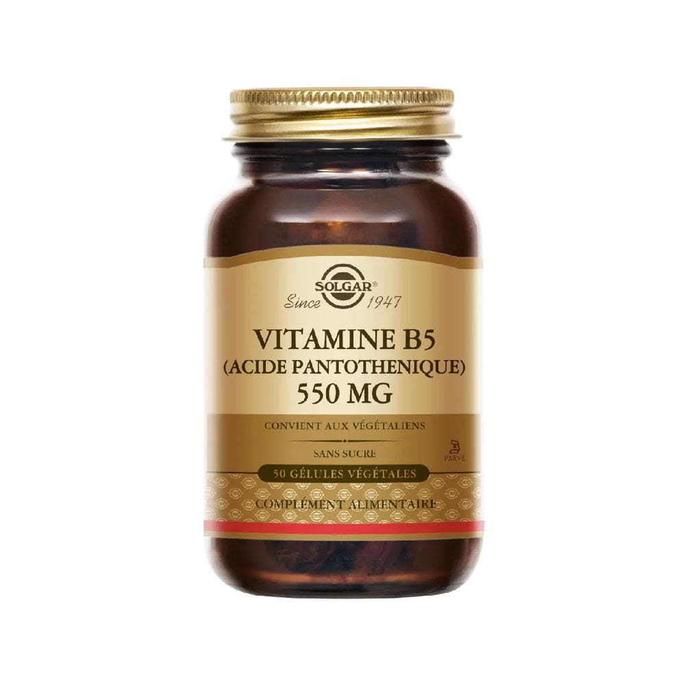 Solgar Vitamine B5 Beauté Peau, Cheveux, Ongles Vitalité 50 gélules végétales