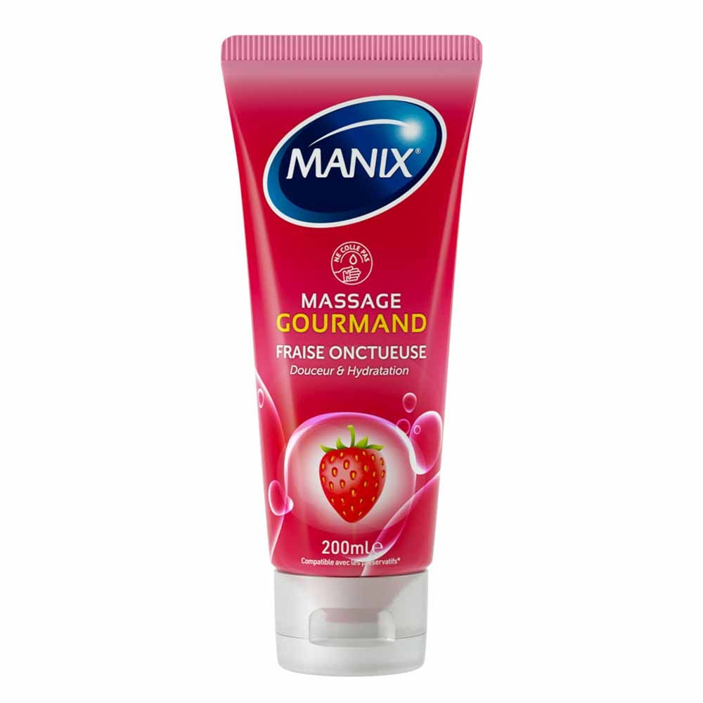 Manix Massage Gel Fraise Onctueuse Gourmand 200 ml