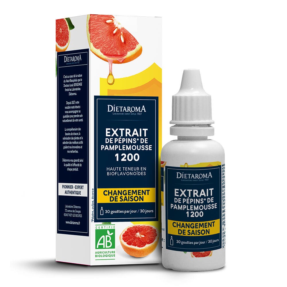 Dietaroma Extrait de Pépins de Pamplemousse 1200 Bio 50ml