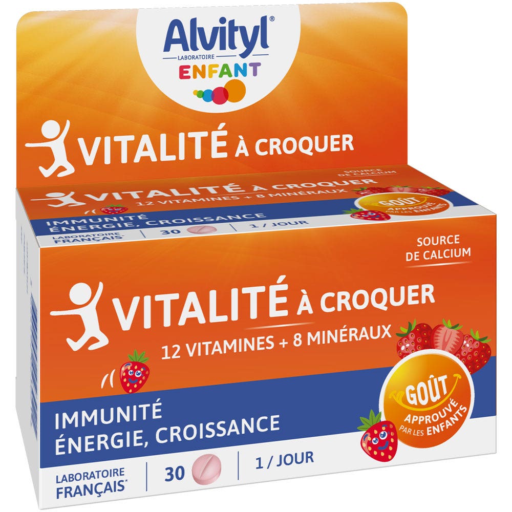 Alvityl Vitalite A Croquer Gout Fraise 30 Comprimes