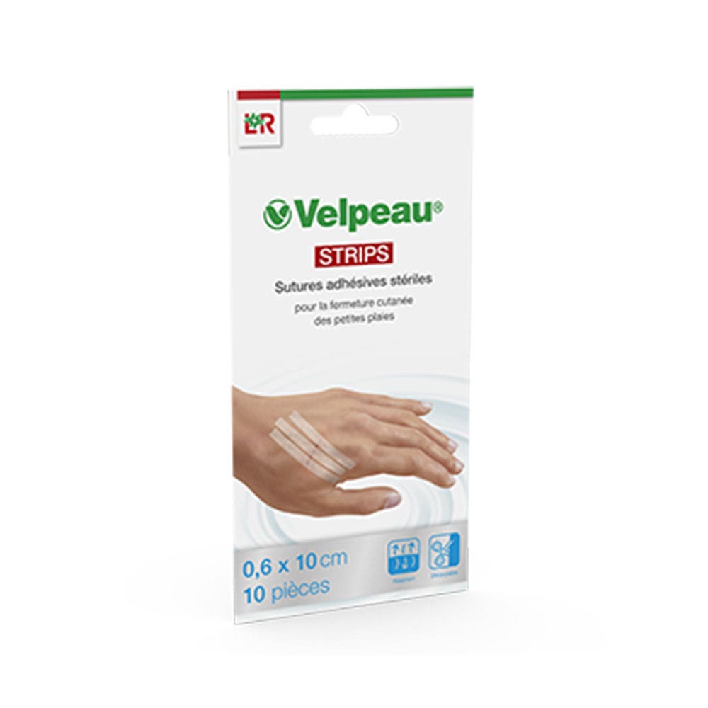 Lohmann Rauscher Velpeau Strips sutures adhésives stériles 0,6x10cm x10