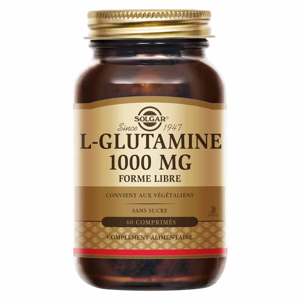 Solgar L-Glutamine 1000mg Sommeil, Relaxation Défenses immunitaires 60 comprimés