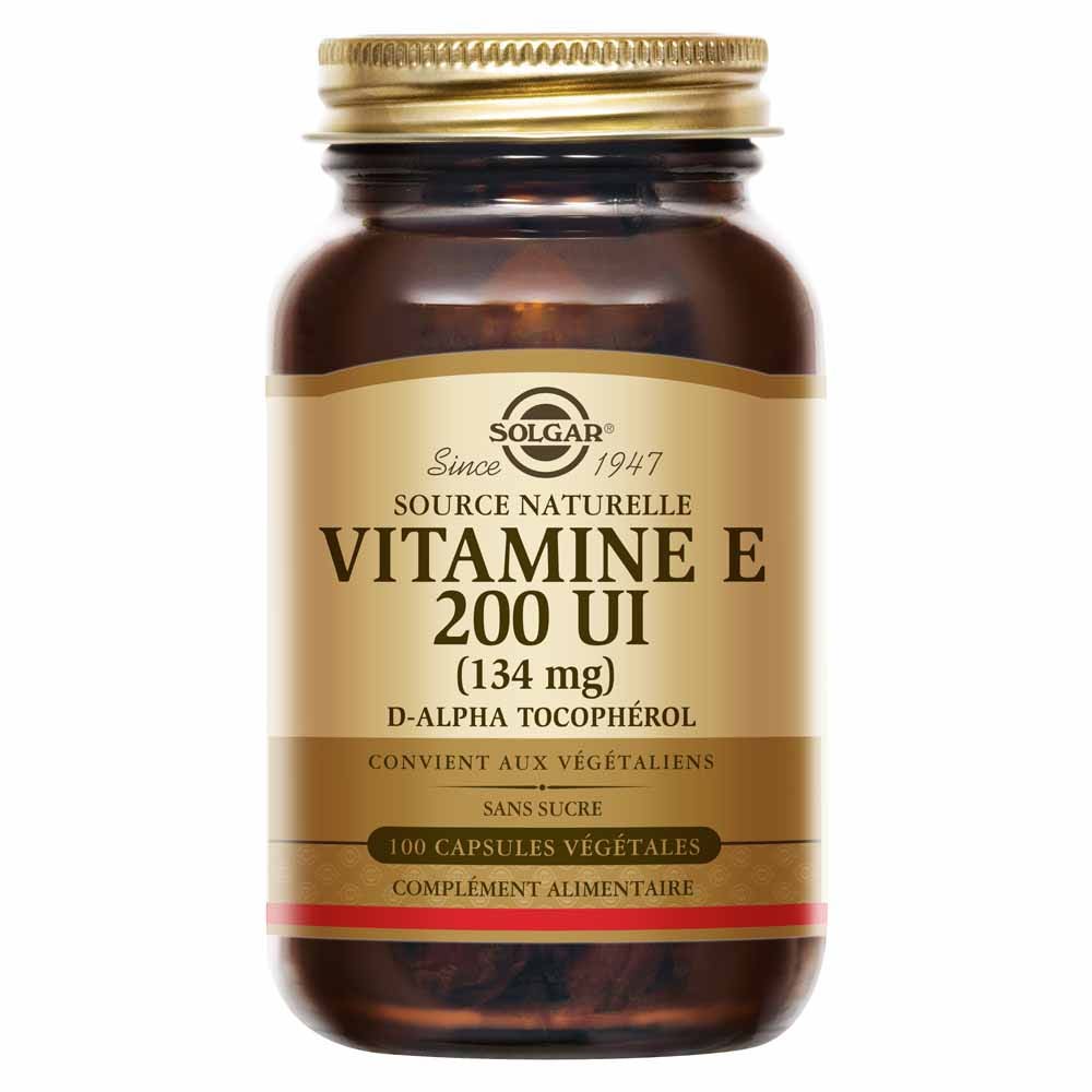 Solgar Vitamine E 200 UI 134 mg- Antioxydant Beauté Stress Oxydatif 50 capsules végétales