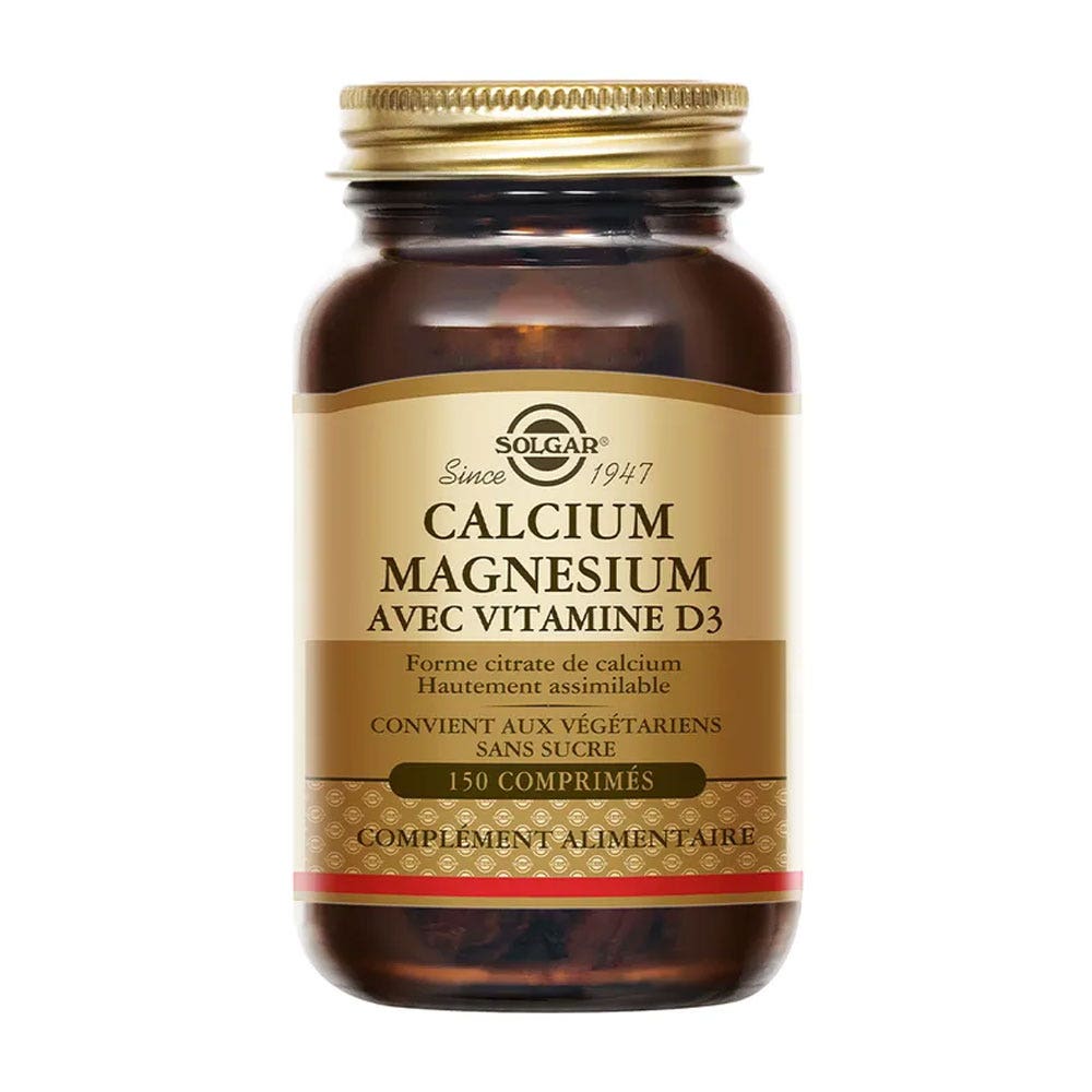 Solgar Calcium Magnésium Vitamine D3 Os et Cartilages Vitalité 150 comprimés