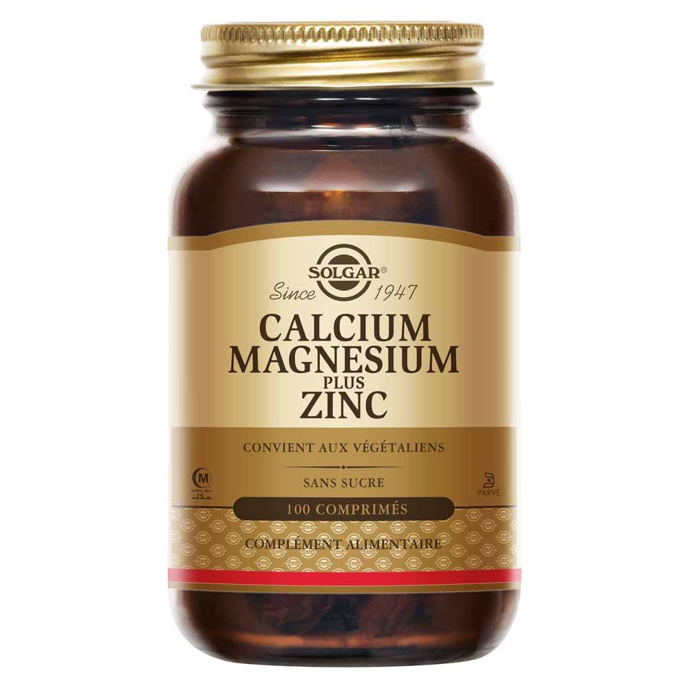 Solgar Calcium Magnésium Zinc Os et Cartilages Vitalité 100 comprimés