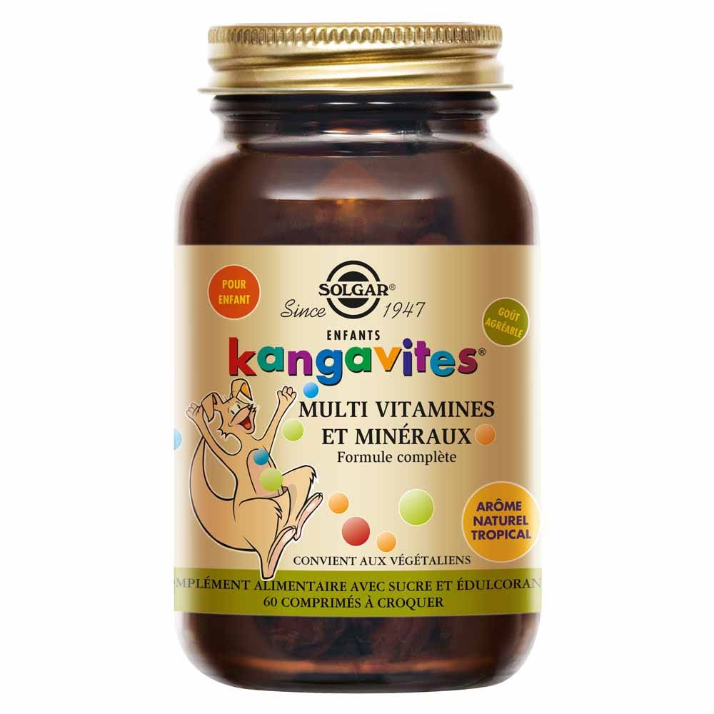 Solgar Kangavites Arôme Tropical Vitalité enfants 60 comprimés à croquer