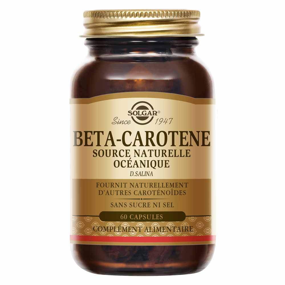 Solgar Bêta-Carotène 7mg Solaire Préparation au soleil Beauté 60 capsules