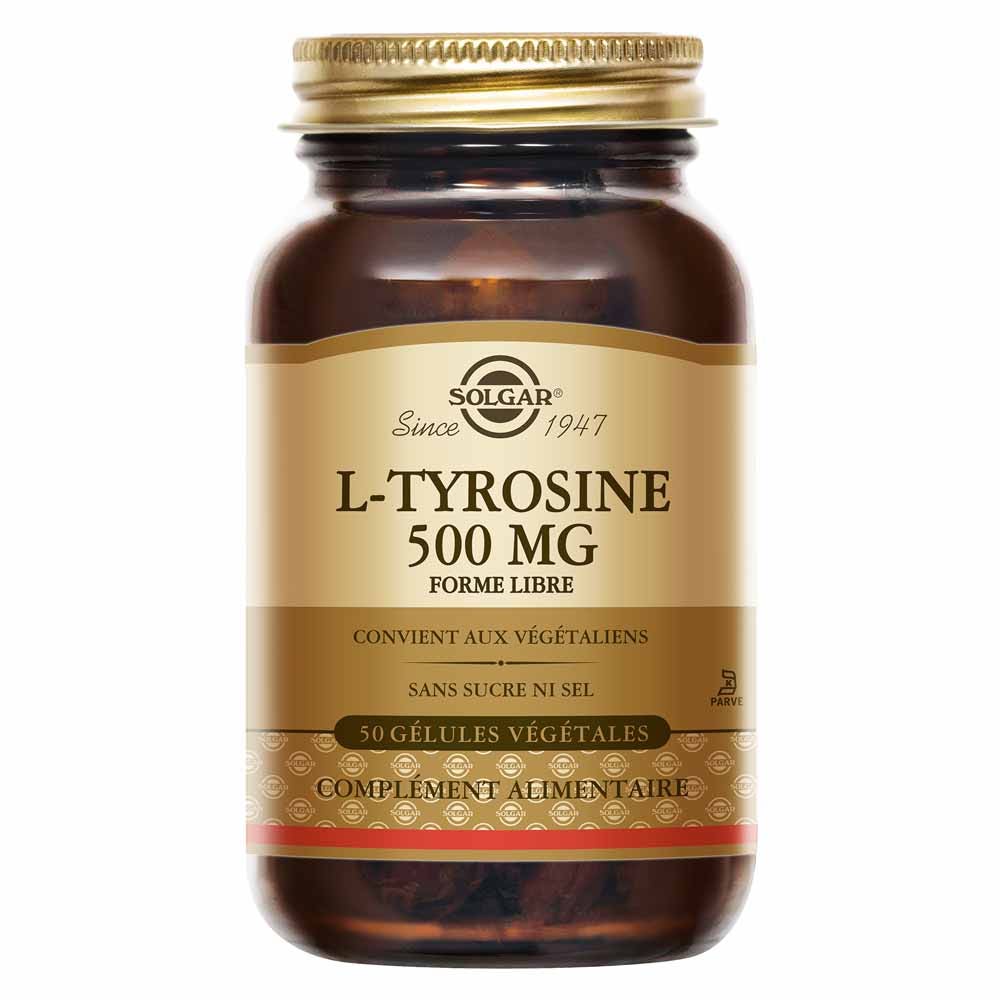 Solgar L-Tyrosine 500mg Vitalité Acide aminé 50 gélules végétales